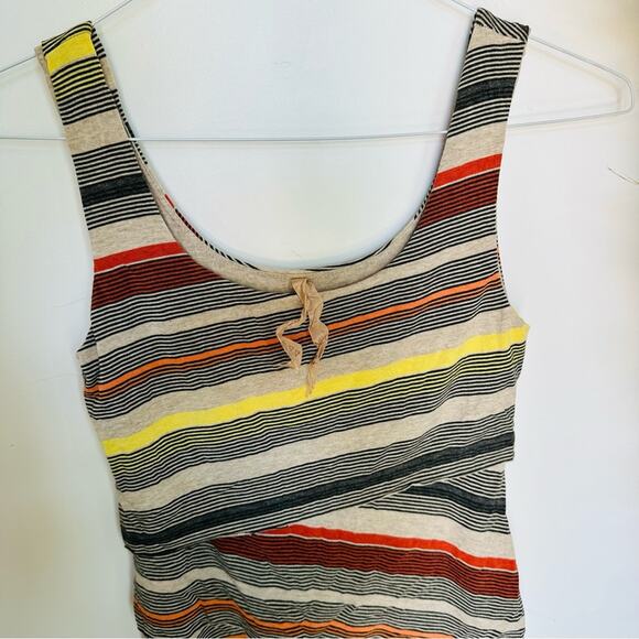 ANTHROPOLOGIE BAILEY44 Cream Black Striped Layered Bodycon Tank Top Mini Dress S - Picture 5 of 13